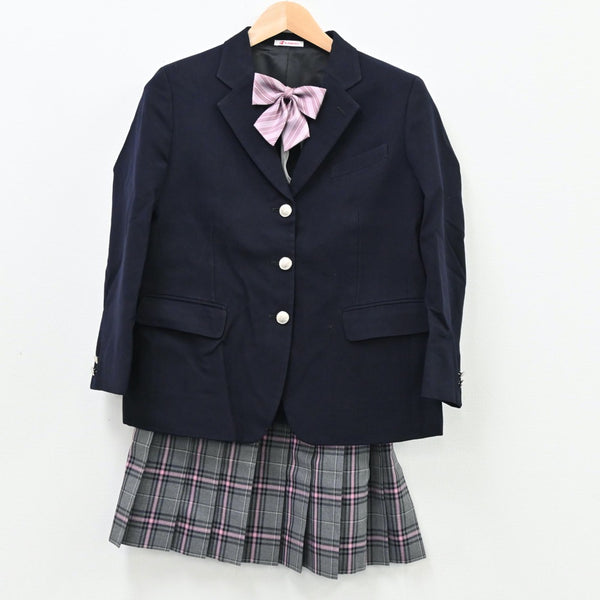 【中古】千葉県 クラーク記念国際高等学校 女子制服 3点（ブレザー 