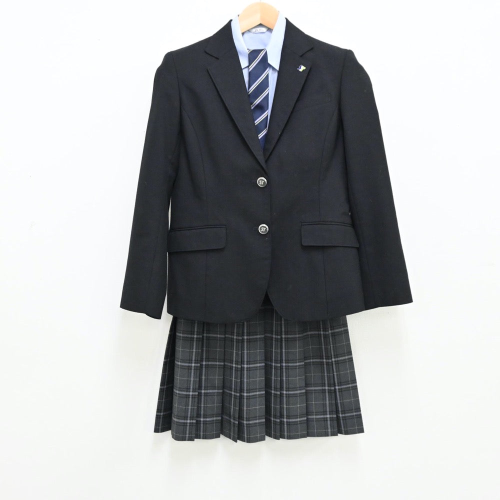 【中古】東京都 科学技術高等学校 女子制服 5点（ブレザー・シャツ・スカート）sf011852