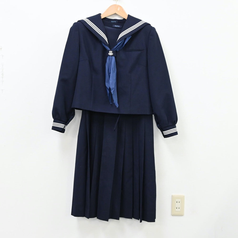 【中古】千葉県 第六中学校 女子制服 2点（セーラー服・ジャンパースカート）sf011871