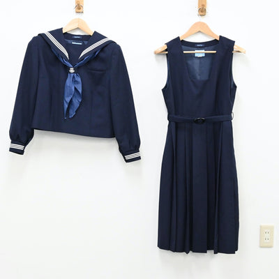 【中古】千葉県 第六中学校 女子制服 2点（セーラー服・ジャンパースカート）sf011871