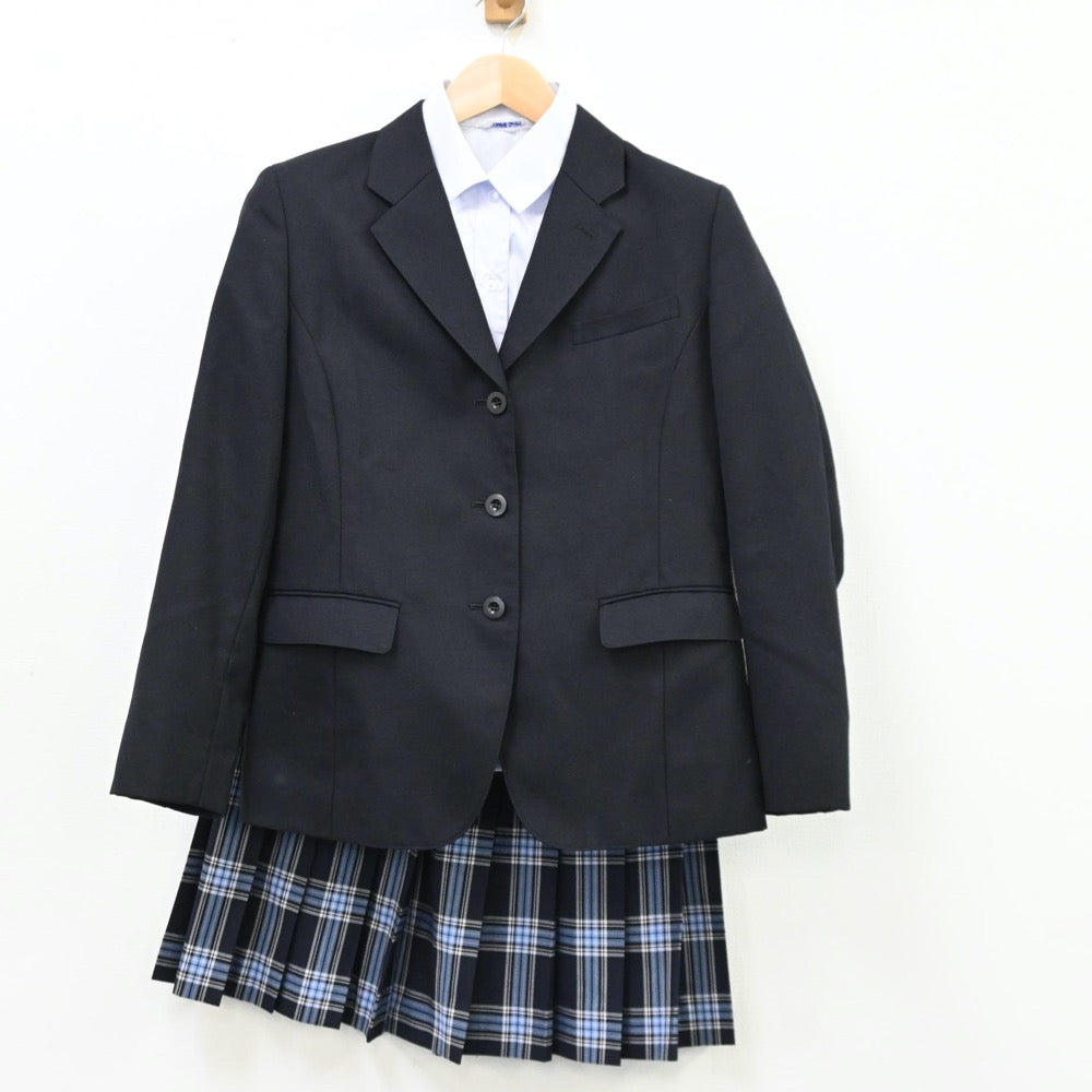 【中古】鹿児島県 学校法人KTC屋久島おおぞら高等学校 女子制服 3点（ブレザー・シャツ・スカート）sf011878