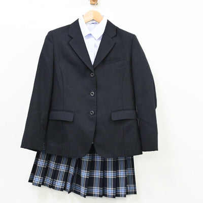 【中古】鹿児島県 学校法人KTC屋久島おおぞら高等学校 女子制服 3点（ブレザー・シャツ・スカート）sf011878