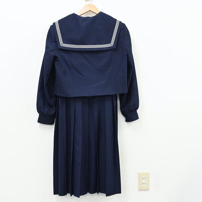 【中古】福岡県 箱崎中学校 女子制服 3点（セーラー服・ジャンパースカート）sf011898