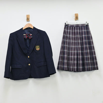 【中古】福岡県 稲築志耕館高等学校 女子制服 3点（ブレザー・スカート）sf011902