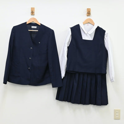 【中古】埼玉県 大谷場中学校 女子制服 5点（ブレザー・ベスト・シャツ・スカート）sf011905