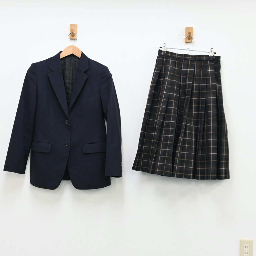 【中古】福岡県 九州産業大学附属九州高等高校 女子制服 7点（ブレザー・シャツ・ニット・スカート）sf011915