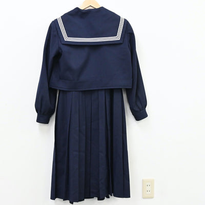 【中古】福岡県 八幡高等学校 女子制服 2点（セーラー服・ジャンパースカート）sf011920