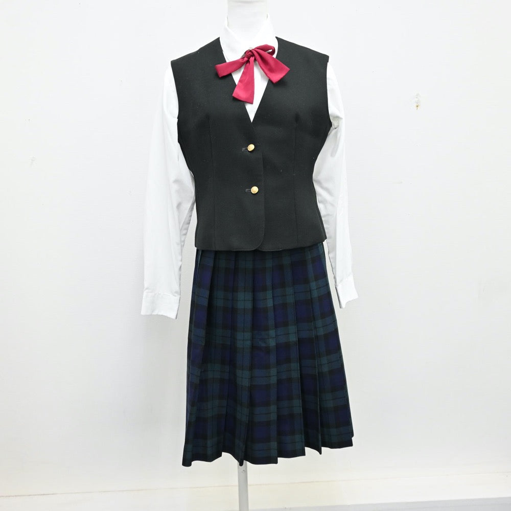 【中古】宮城県 仙台育英学園高等学校 女子制服 5点（ベスト・シャツ・スカート）sf011934