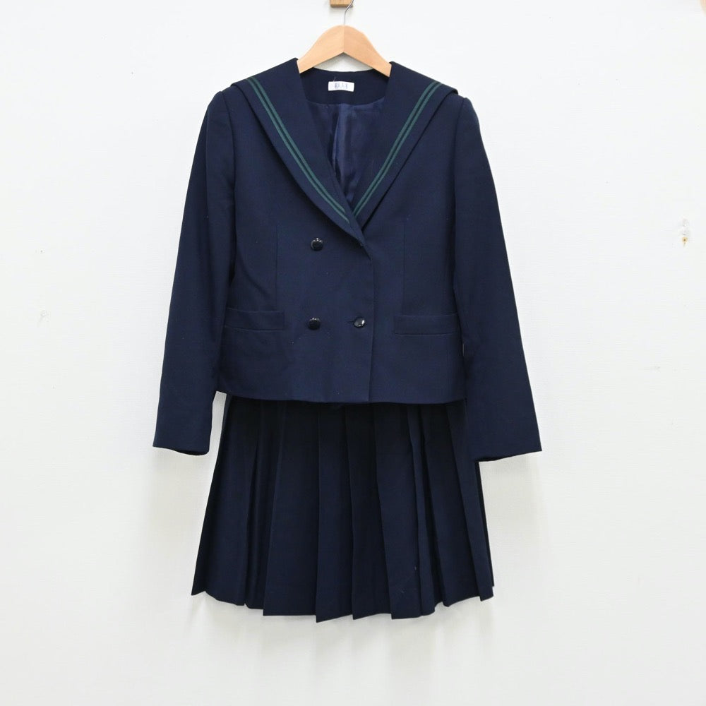 【中古】福島県 福島県須賀川市立西袋中学校 女子制服 2点（セーラー服・スカート）sf011943