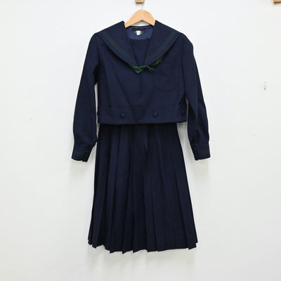 【中古】大阪府 樟蔭高校 女子制服 5点（セーラー服・ニット・スカート）sf011964