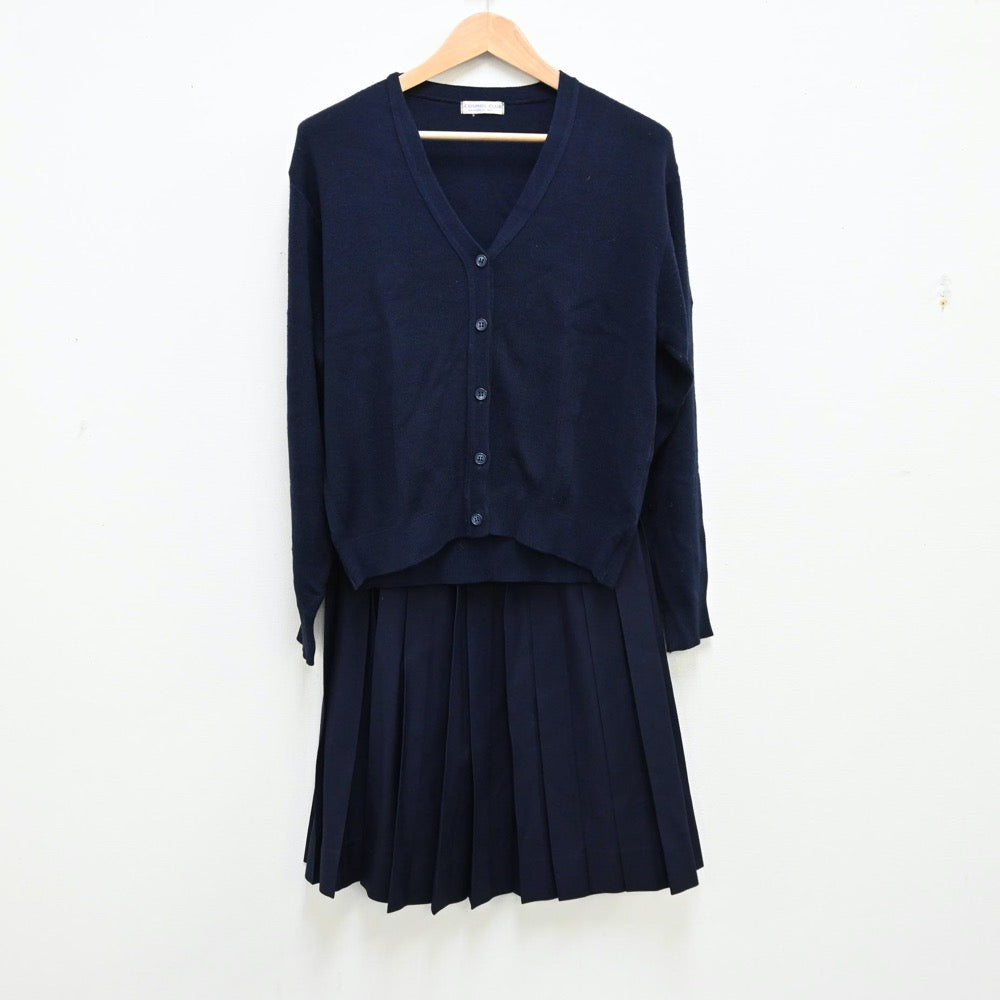 【中古】大阪府 樟蔭高校 女子制服 5点（セーラー服・ニット・スカート）sf011964