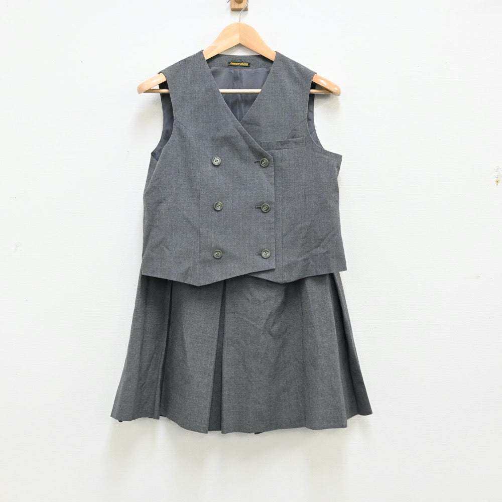 【中古】埼玉県 埼玉大学教育学部附属中学校 女子制服 2点（ベスト・スカート）sf011969