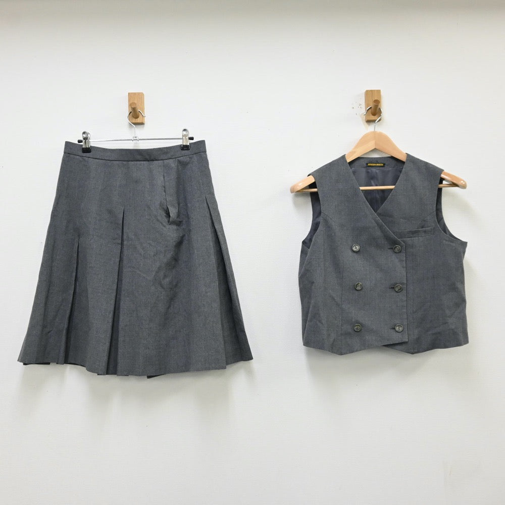 【中古】埼玉県 埼玉大学教育学部附属中学校 女子制服 2点（ベスト・スカート）sf011969