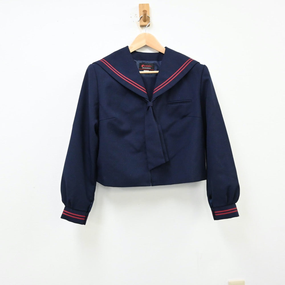 【中古】群馬県 群馬県沼田市立沼田中学校 女子制服 3点（セーラー服・スカート）sf011979