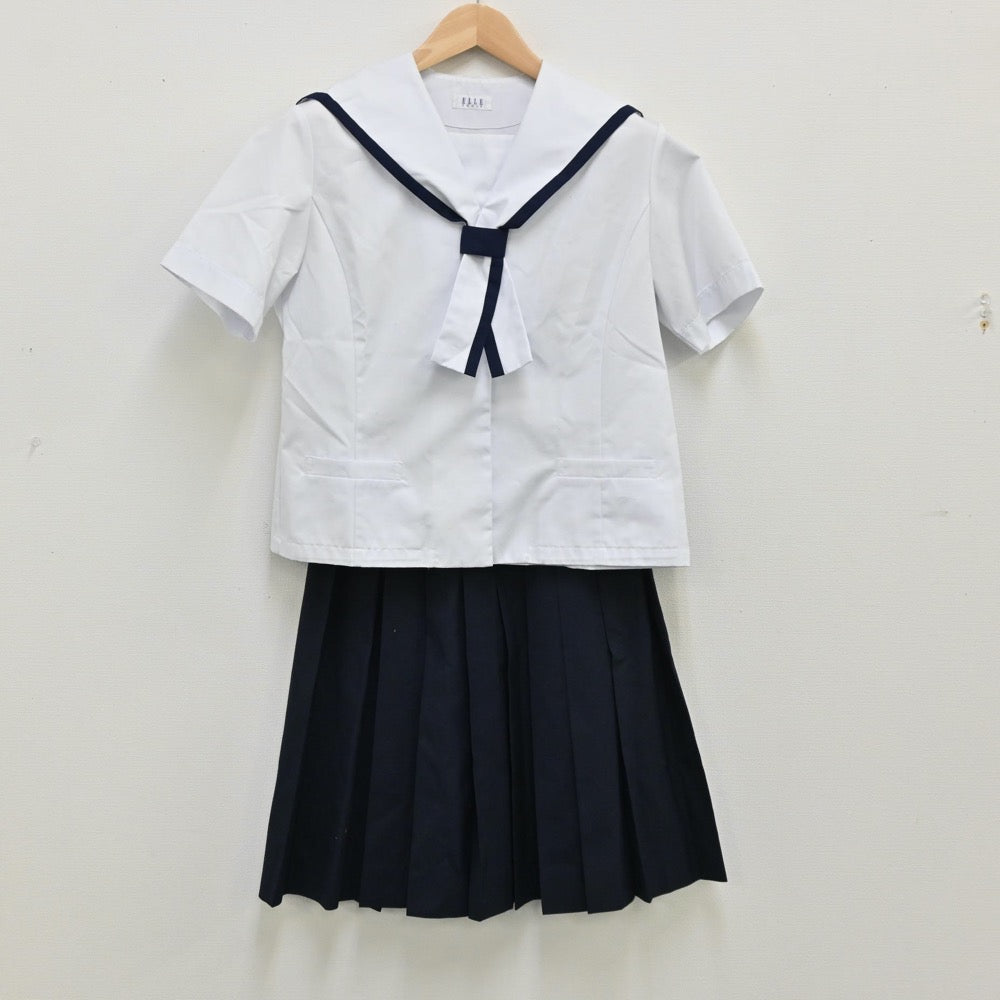 【中古】福島県 須賀川市立西袋中学校 女子制服 2点（セーラー服・スカート）sf011983