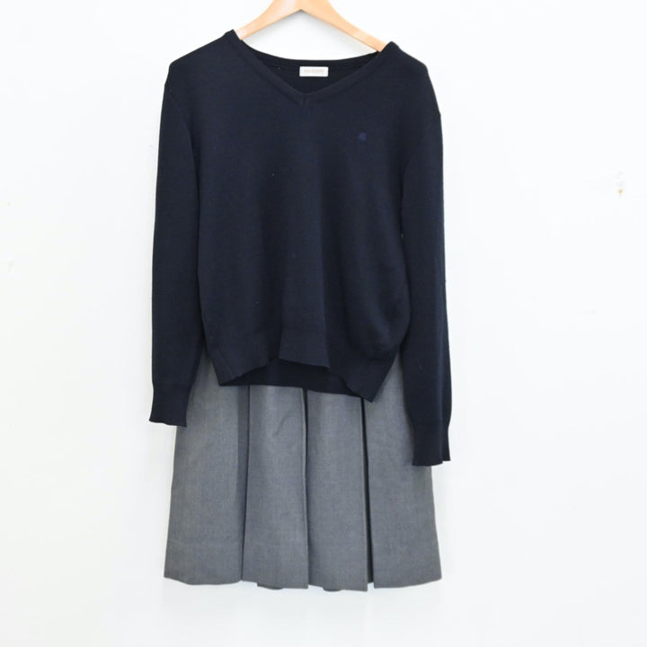 【中古】大阪府 大阪市立菫中学校 女子制服 5点（ブレザー・ニット・シャツ・スカート）sf011995