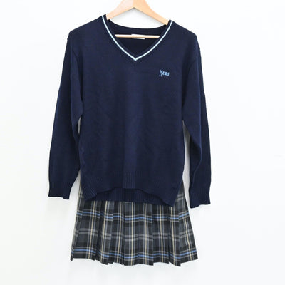 【中古】東京都 拓殖大学第一高校 女子制服 4点（ブレザー・ニット・スカート）sf012000