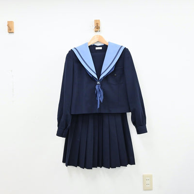 【中古】大阪府 長尾中学校 女子制服 5点（セーラー服・スカート）sf012009