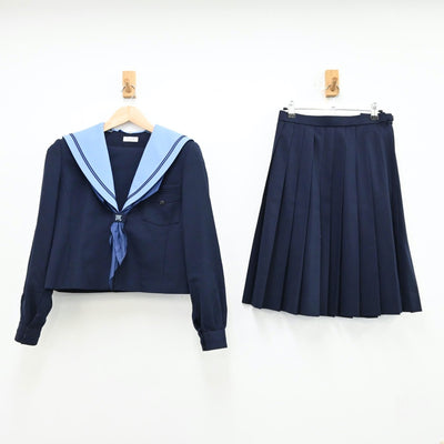 【中古】大阪府 長尾中学校 女子制服 5点（セーラー服・スカート）sf012009