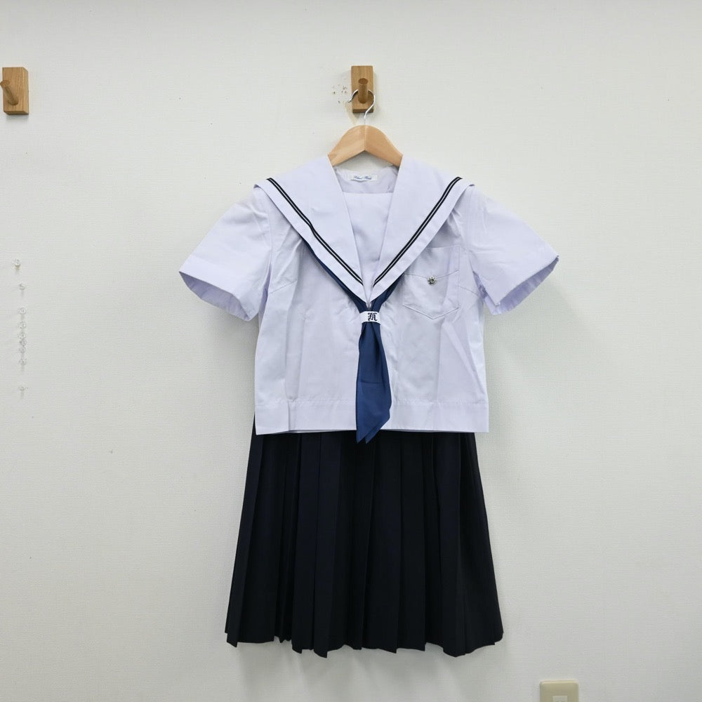 【中古】大阪府 長尾中学校 女子制服 5点（セーラー服・スカート）sf012010