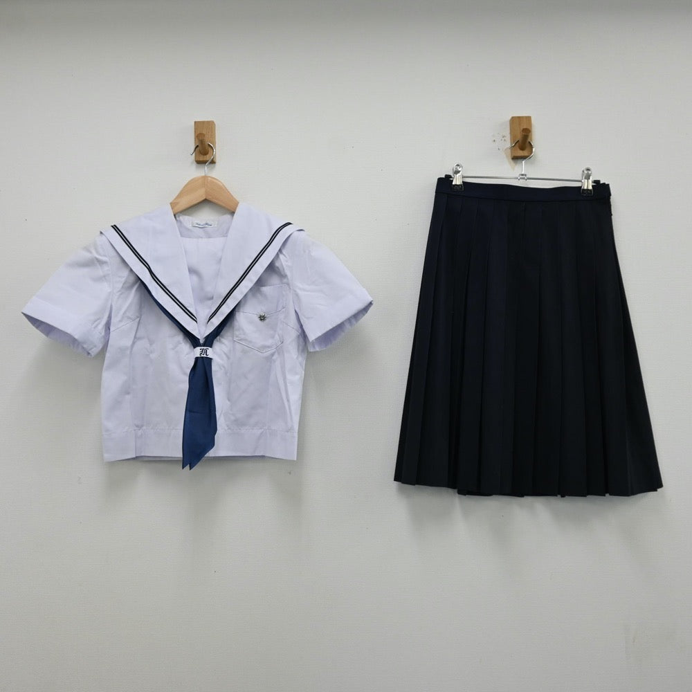 【中古】大阪府 長尾中学校 女子制服 5点（セーラー服・スカート）sf012010