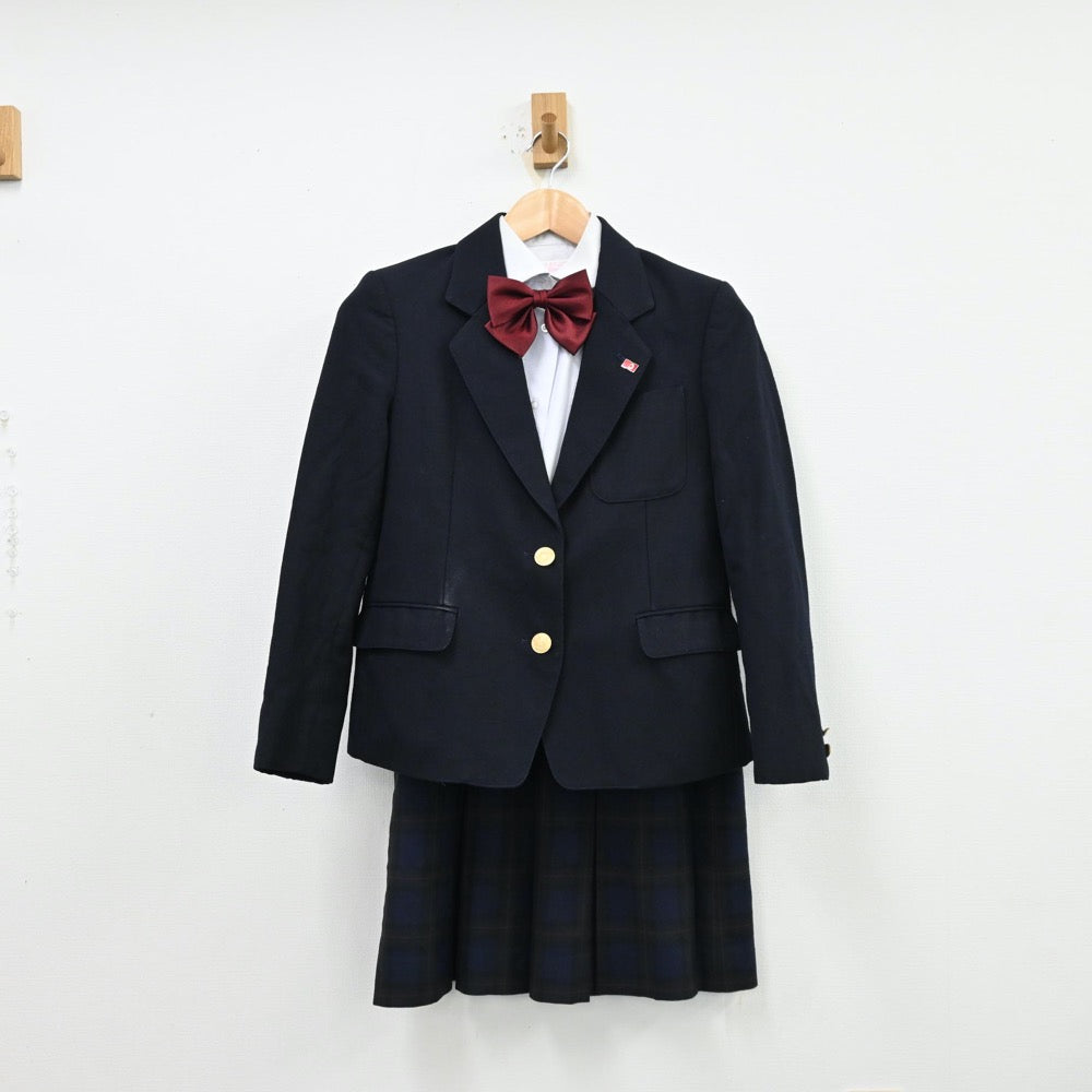 【中古】山口県 南陽工業高等学校 女子制服 6点（ブレザー・シャツ・ニット・スカート）sf012014