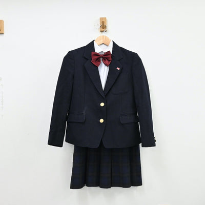 【中古】山口県 南陽工業高等学校 女子制服 6点（ブレザー・シャツ・ニット・スカート）sf012014