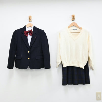 【中古】山口県 南陽工業高等学校 女子制服 6点（ブレザー・シャツ・ニット・スカート）sf012014