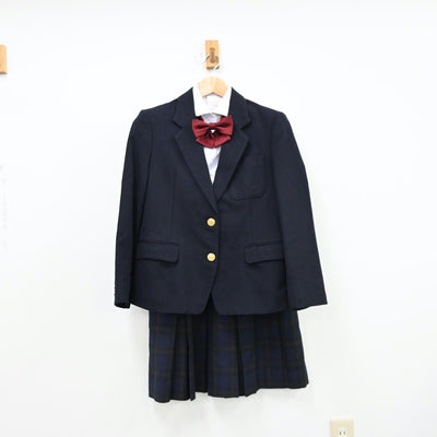 【中古】山口県 南陽工業高等学校 女子制服 5点（ブレザー・シャツ・ニット・スカート）sf012015