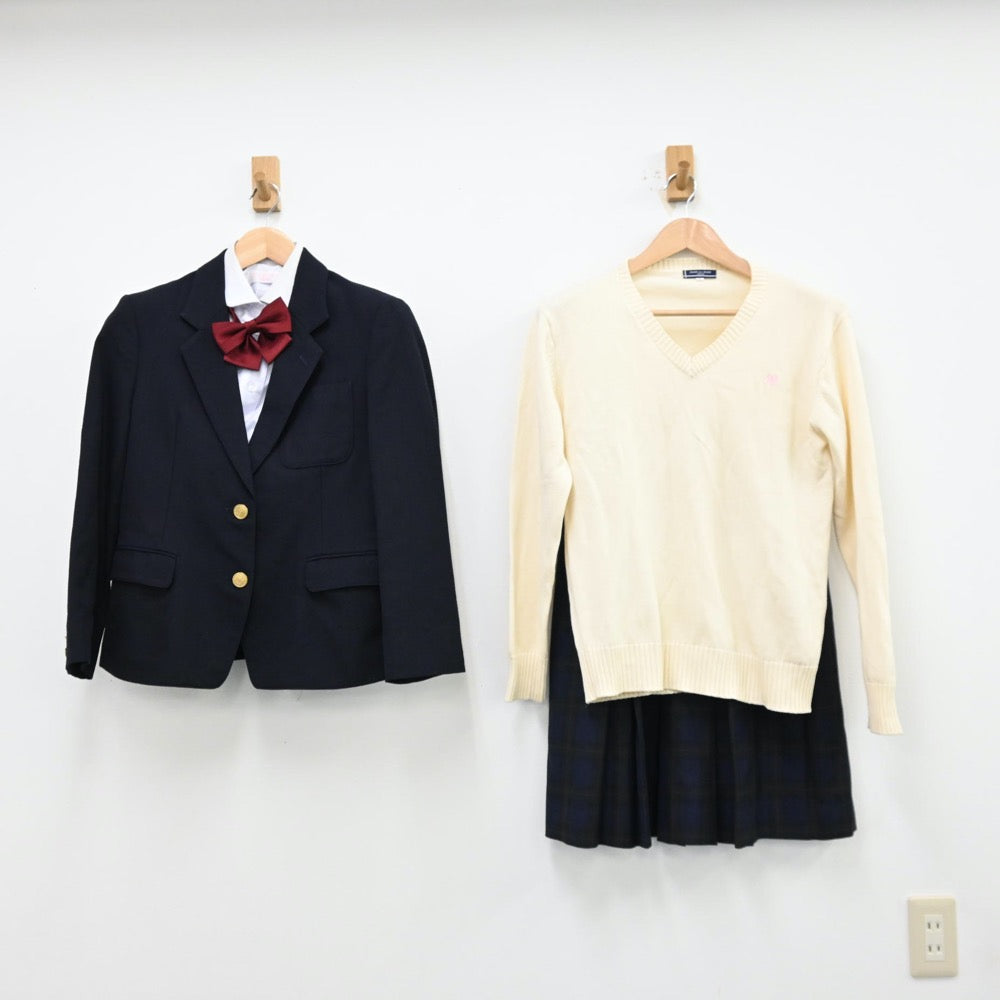 【中古】山口県 南陽工業高等学校 女子制服 5点（ブレザー・シャツ・ニット・スカート）sf012015