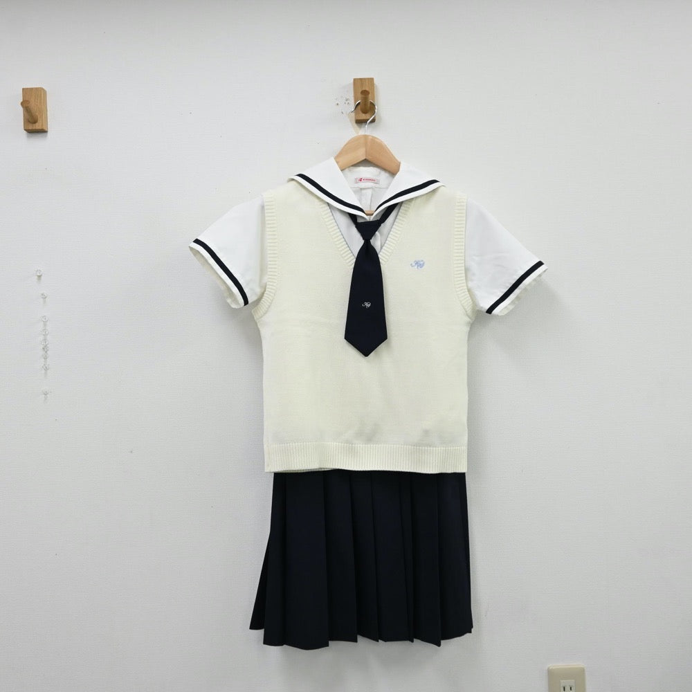 【中古】東京都 東京家政大附属女子高等学校 女子制服 5点（セーラー服・ニットベスト・スカート）sf012019