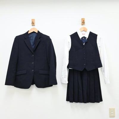 【中古】東京都 東京家政大附属女子高等学校 女子制服 7点（ブレザー・シャツ・ベスト・ニット・スカート）sf012020