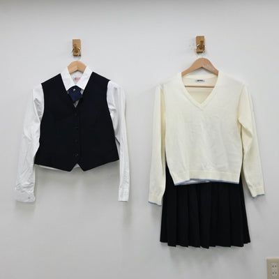 【中古】東京都 東京家政大附属女子高等学校 女子制服 7点（ブレザー・シャツ・ベスト・ニット・スカート）sf012020