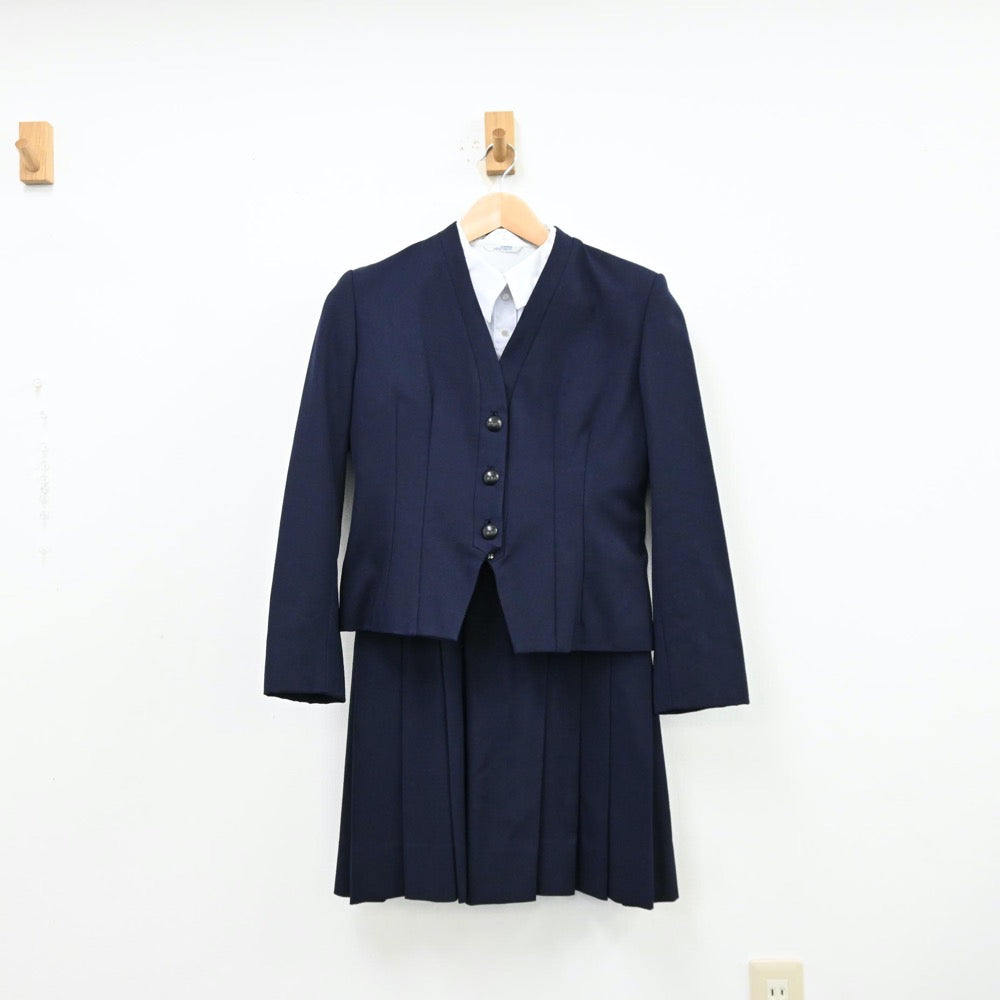 【中古】東京都 私立跡見学園高等学校 女子制服 6点（ブレザー・シャツ・ニット・ニット・ジャンパースカート）sf012022