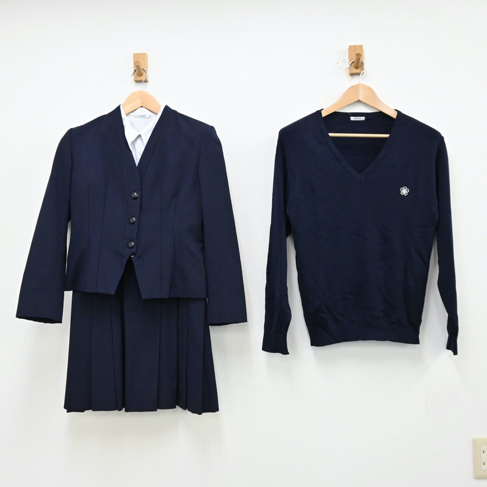 【中古】東京都 私立跡見学園高等学校 女子制服 6点（ブレザー・シャツ・ニット・ニット・ジャンパースカート）sf012022