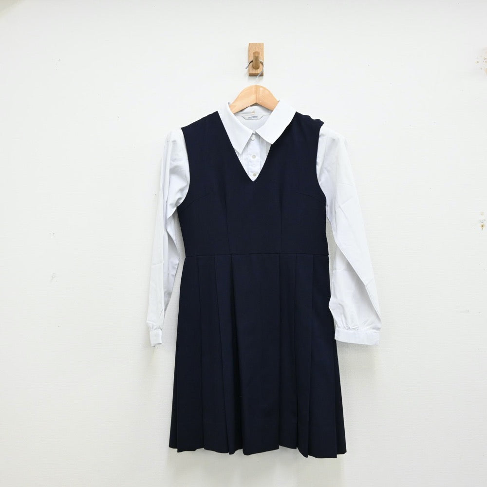 【中古】東京都 私立跡見学園高等学校 女子制服 6点（ブレザー・シャツ・ニット・ニット・ジャンパースカート）sf012022