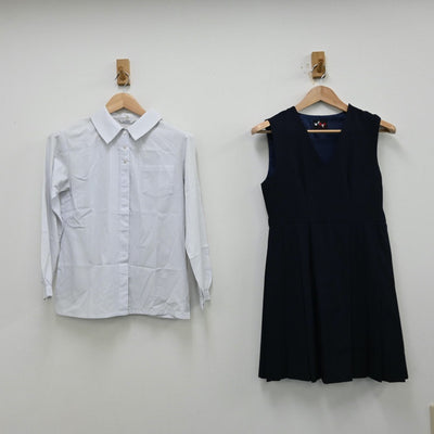 【中古】東京都 私立跡見学園高等学校 女子制服 6点（ブレザー・シャツ・ニット・ニット・ジャンパースカート）sf012022