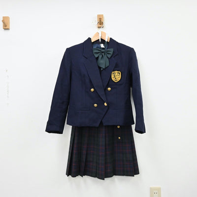 【中古】東京都 鶴川高等学校 女子制服 5点（ブレザー・ニット・ベスト・スカート）sf012040