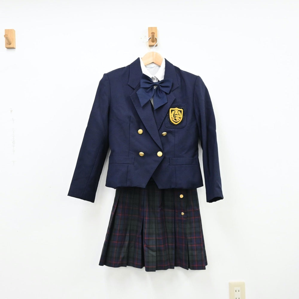 【中古】東京都 鶴川高等学校 女子制服 6点（ブレザー・シャツ・ニット・ベスト・スカート）sf012041