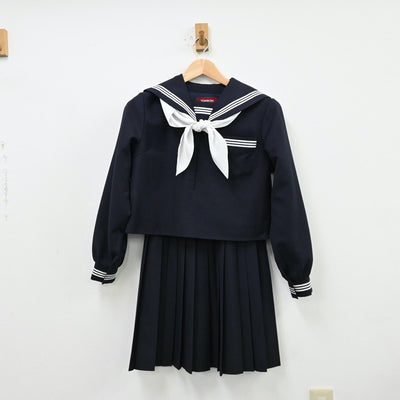 【中古】徳島県 大麻中学校 女子制服 4点（セーラー服・スカート）sf012044