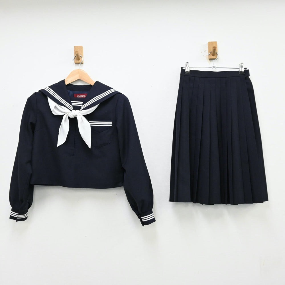 【中古】徳島県 大麻中学校 女子制服 4点（セーラー服・スカート）sf012044