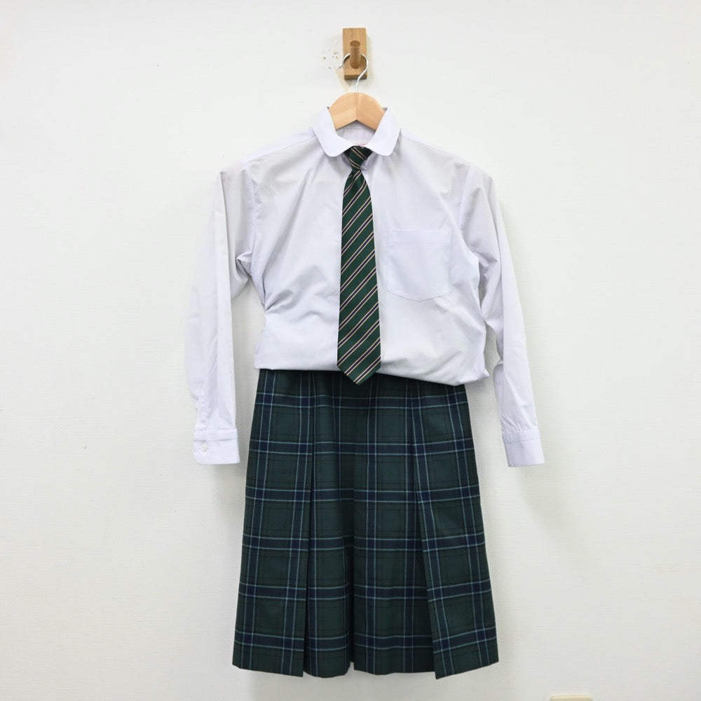 【中古】長崎県 日野中学校 女子制服 4点（ブレザー・シャツ・スカート）sf012048