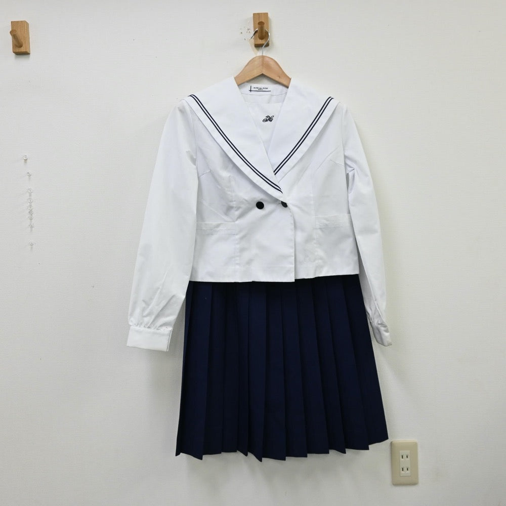 【中古】青森県 東中学校 女子制服 2点（セーラー服・スカート）sf012058