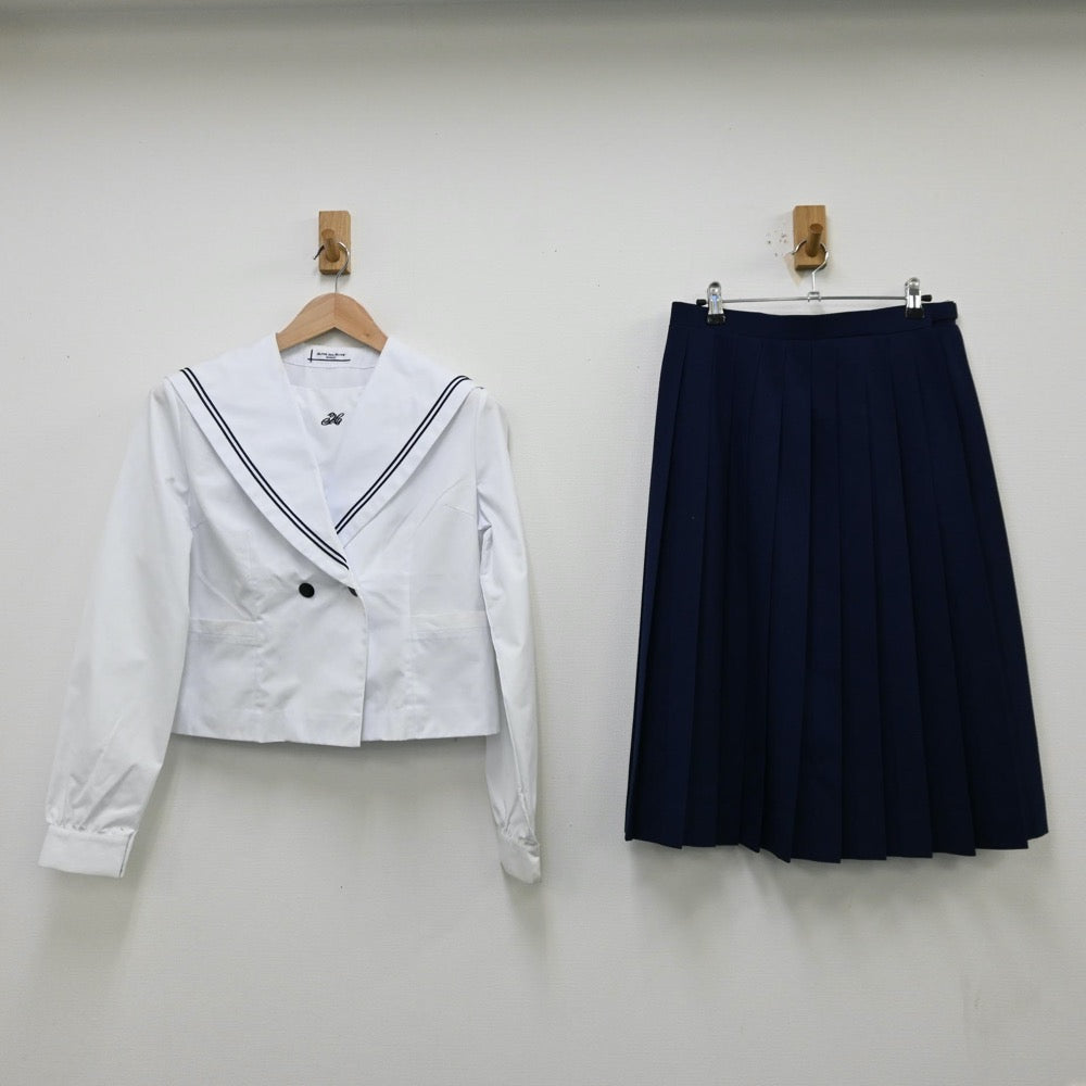 中古制服】青森県 東中学校 女子制服 2点（セーラー服・スカート
