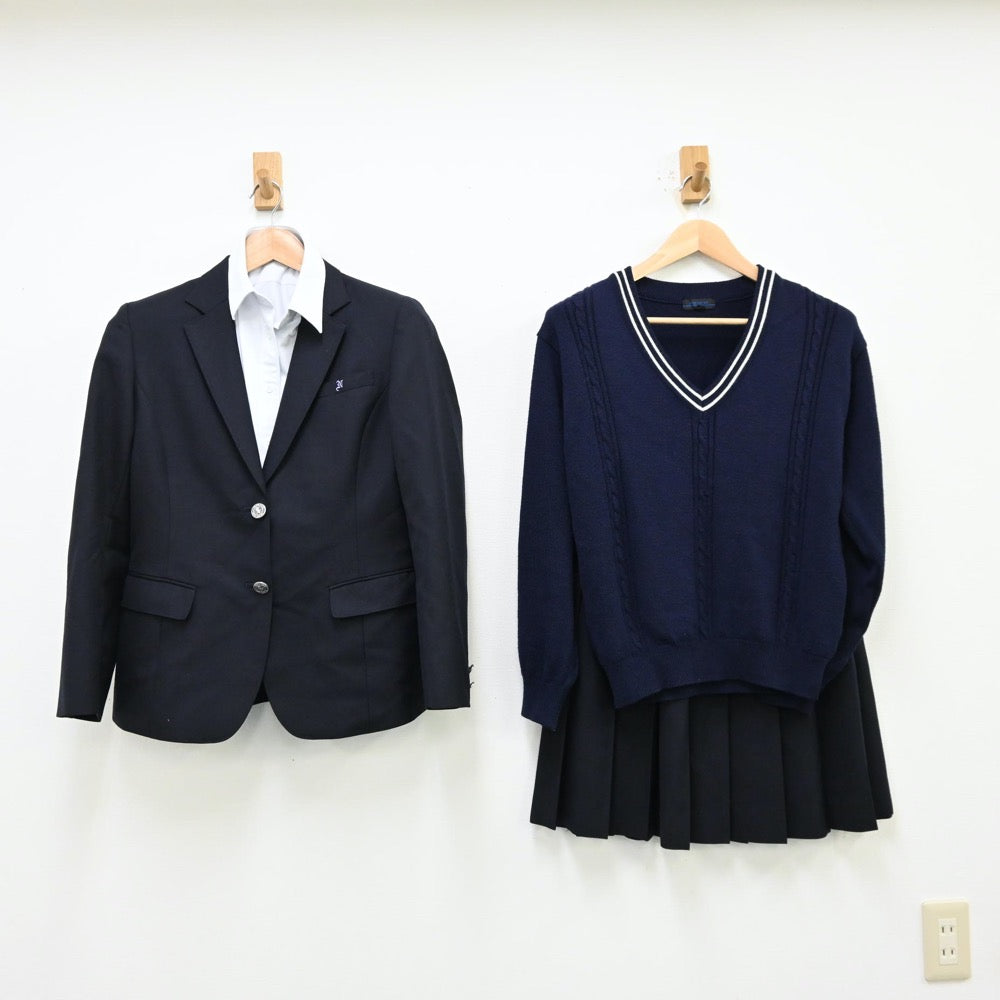 【中古】岐阜県 多治見西高等学校 女子制服 4点（ブレザー・シャツ・ニット・スカート）sf012063