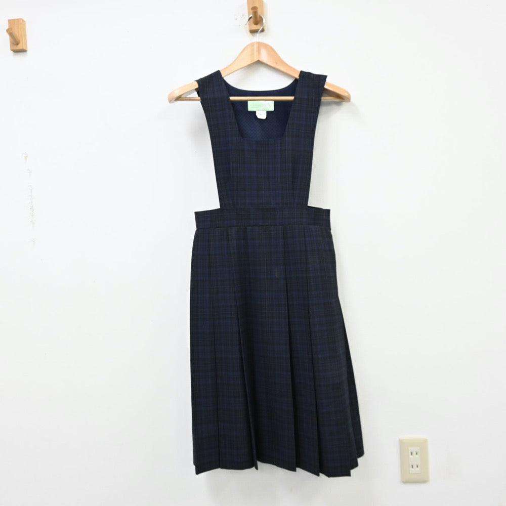 【中古】福岡県 友泉中学校 女子制服 2点（シャツ・ジャンパースカート）sf012068