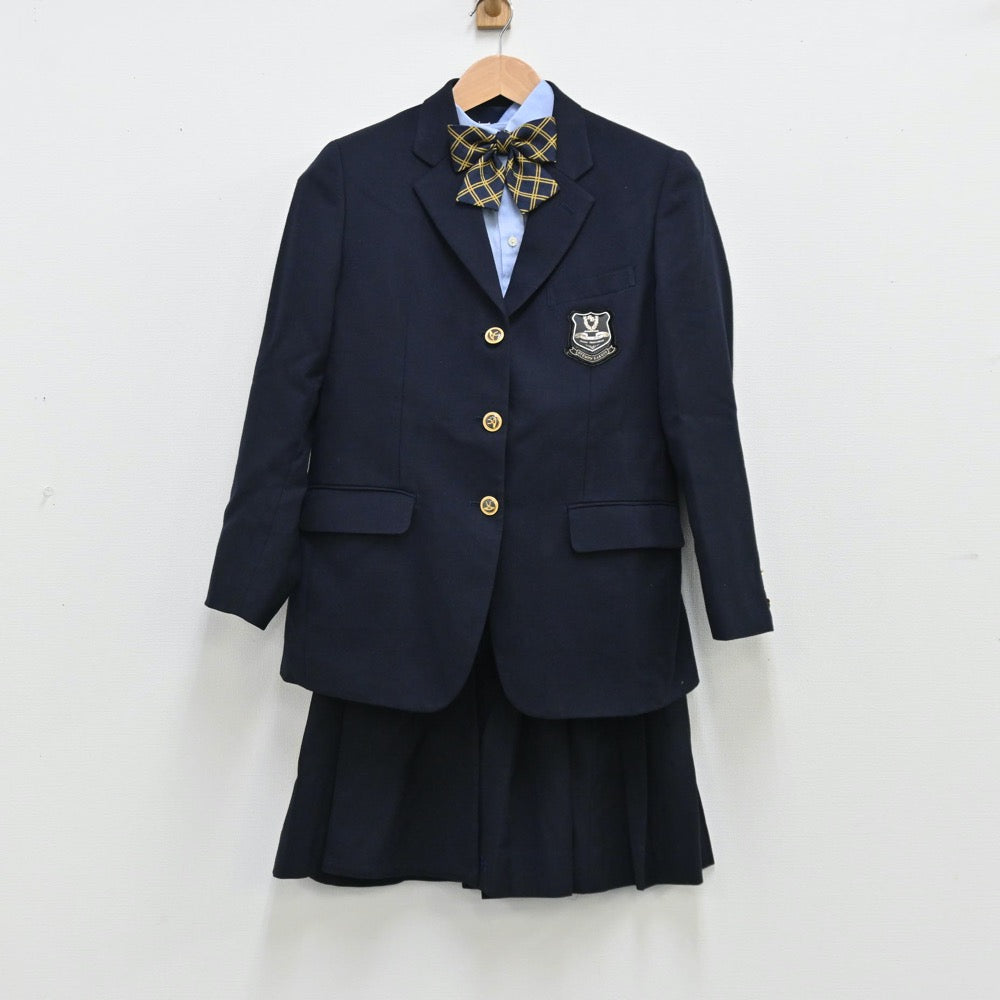 【中古】大阪府 追手門学院高等学校 女子制服 5点（ブレザー・シャツ・ニット・スカート）sf012084