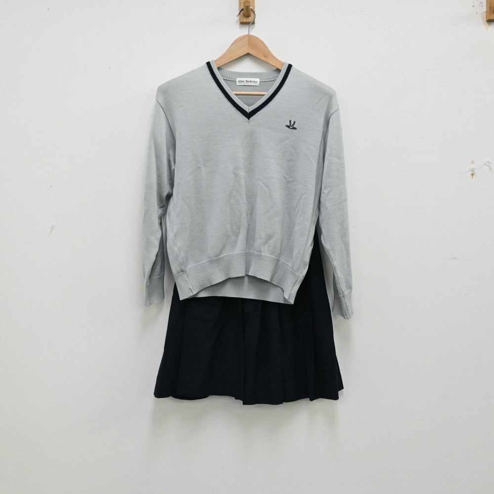 【中古】大阪府 追手門学院高等学校 女子制服 5点（ブレザー・シャツ・ニット・スカート）sf012084