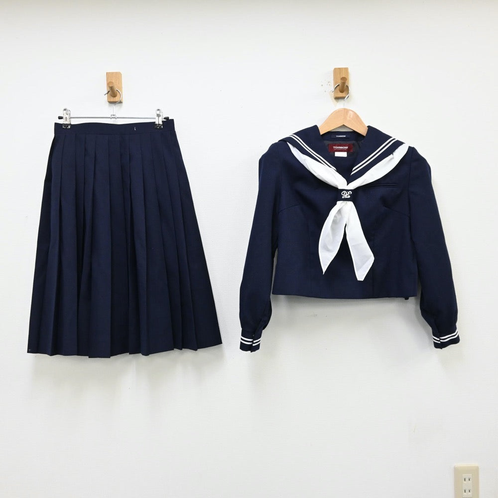 【中古】埼玉県 土合中学校 女子制服 4点（セーラー服・スカート）sf012088