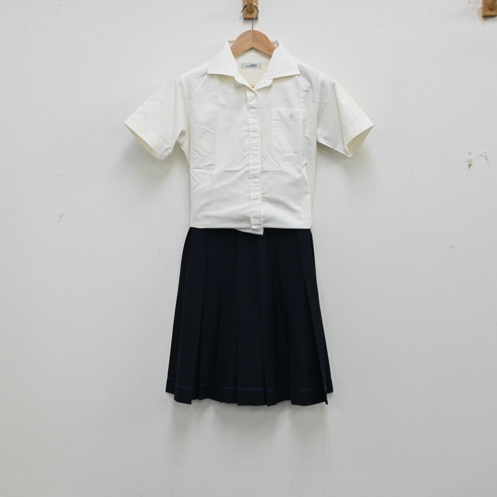 【中古】東京都 跡見学園中学校高等学校 女子制服 2点（シャツ・スカート）sf012089